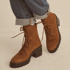 MADEWELL Bradley Lace-up Lugsole Boot in Burled Wood Size US9